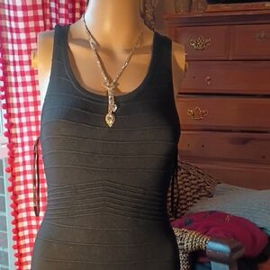 Forever 21 Black Textured Tank Dress